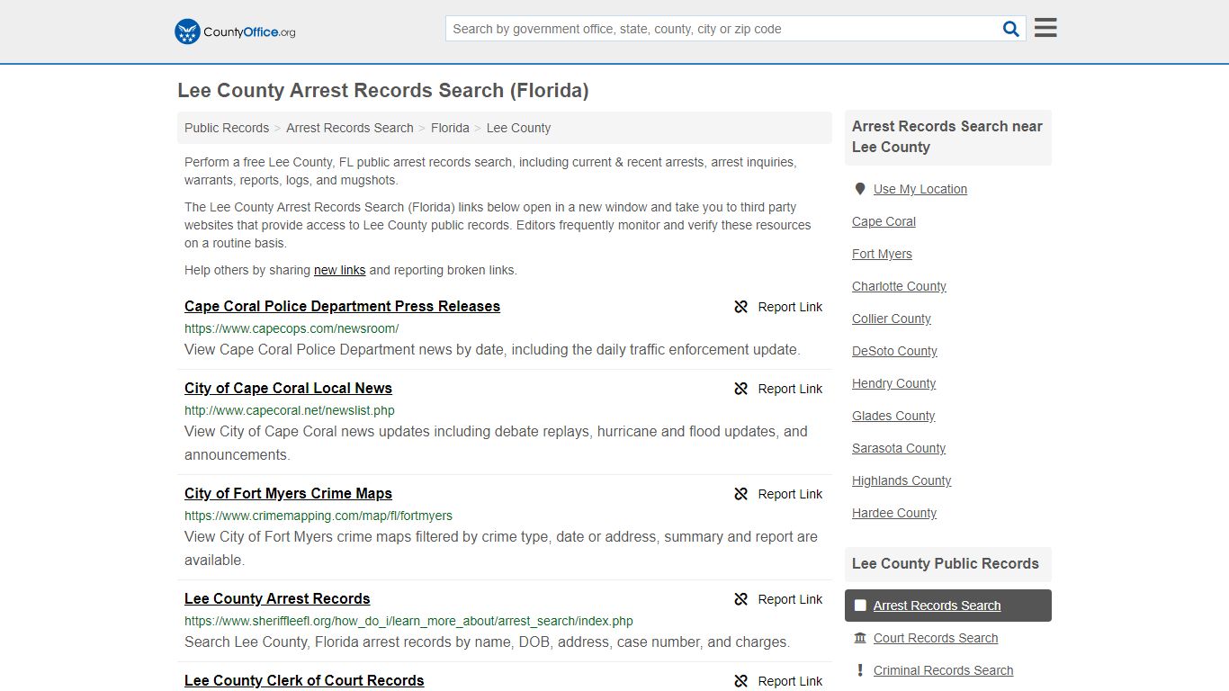 Arrest Records Search - Lee County, FL (Arrests & Mugshots)