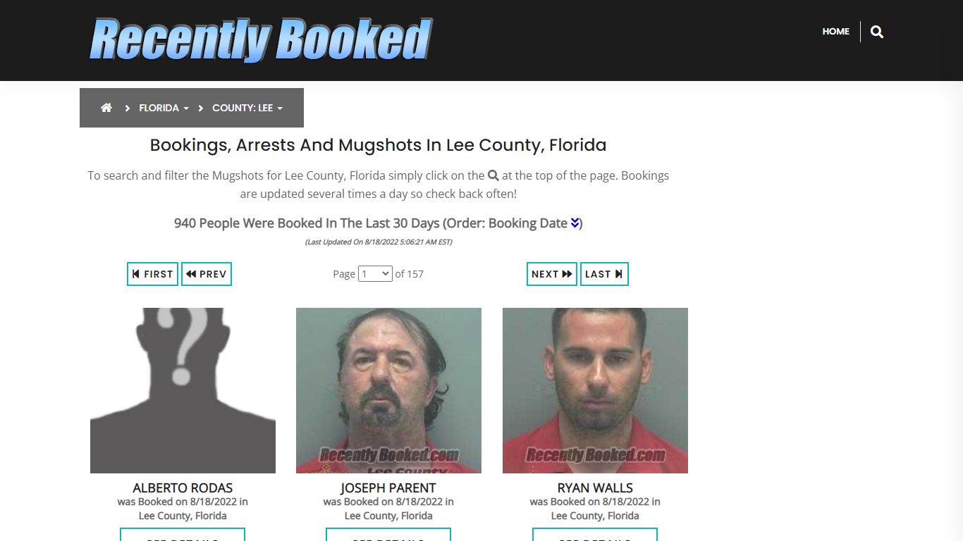 Recent bookings, Arrests, Mugshots in Lee County, Florida - Recently Booked